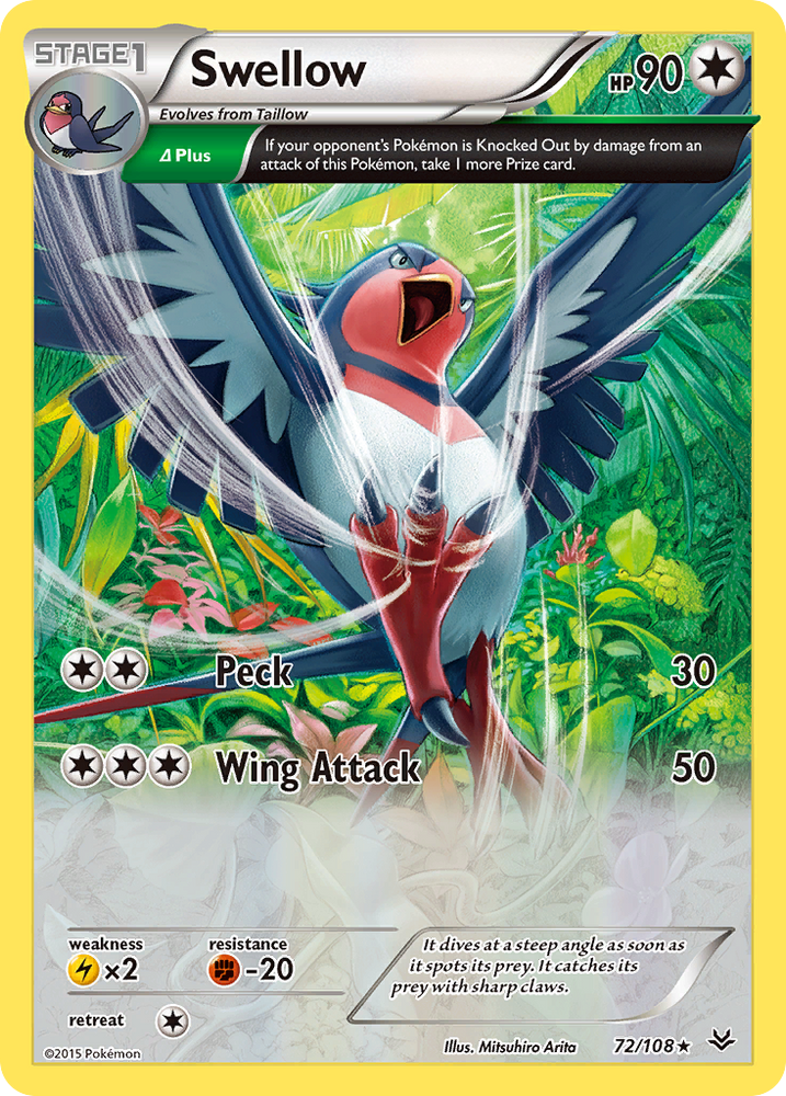 Pokemon | Swellow (72/108) [XY: Roaring Skies] | The Nerd Merchant