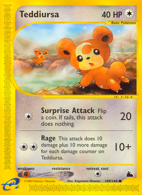 Pokemon | Teddiursa (109/144) [Skyridge] | The Nerd Merchant