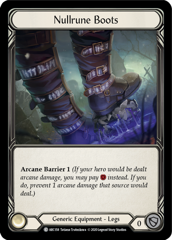 Flesh and Blood TCG | Nullrune Boots [U-ARC158] (Arcane Rising Unlimited)  Unlimited Rainbow Foil | The Nerd Merchant