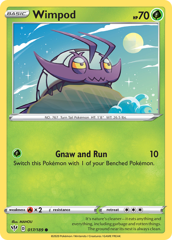 Pokemon | Wimpod (017/189) [Sword & Shield: Darkness Ablaze] | The Nerd Merchant