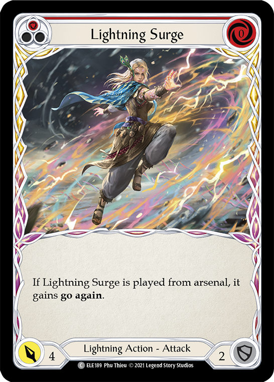 Flesh and Blood TCG | Lightning Surge (Red) [ELE189] (Tales of Aria)  1st Edition Rainbow Foil | The Nerd Merchant