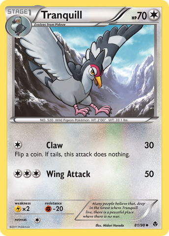 Pokemon | Tranquill (81/98) [Black & White: Emerging Powers] | The Nerd Merchant