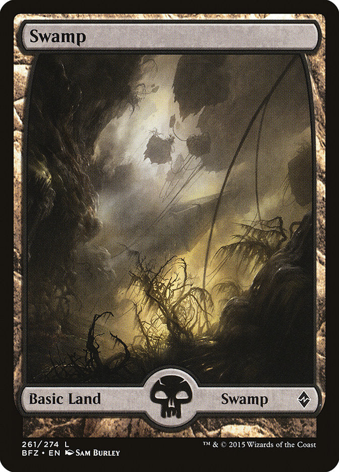 Magic | Swamp (261) (Full Art) [Battle for Zendikar] | The Nerd Merchant