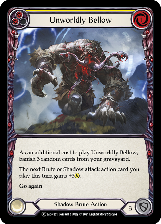 Flesh and Blood TCG | Unworldly Bellow (Yellow) [U-MON151-RF] (Monarch Unlimited)  Unlimited Rainbow Foil | The Nerd Merchant