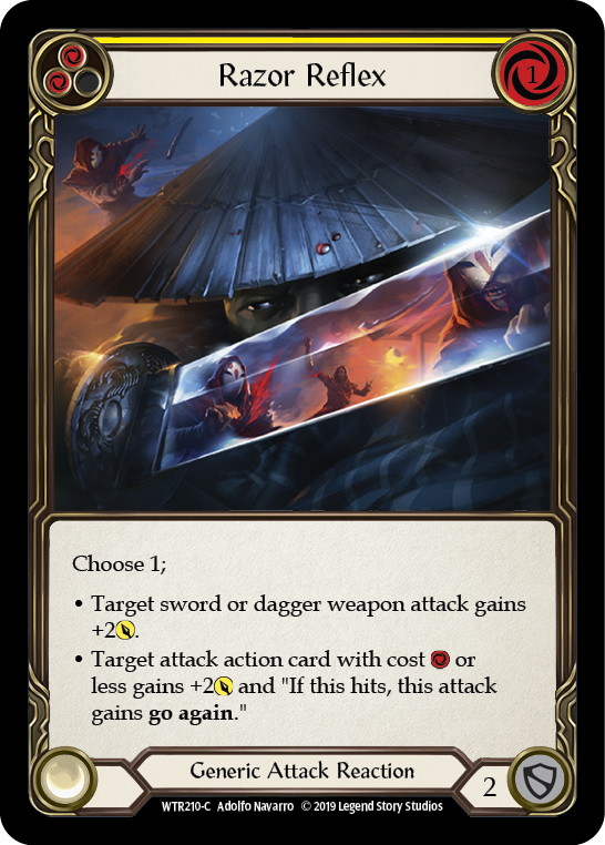 Flesh and Blood TCG | Razor Reflex (Yellow) [WTR210-C] (Welcome to Rathe)  Alpha Print Normal | The Nerd Merchant