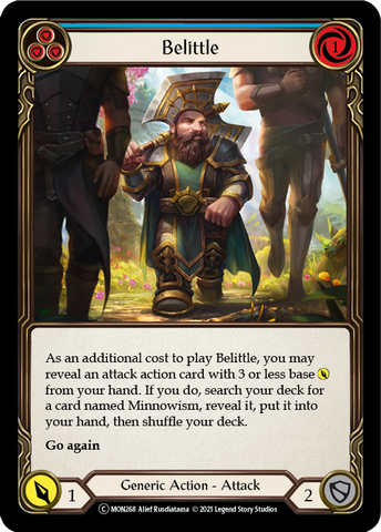 Flesh and Blood TCG | Belittle (Blue) [U-MON268-RF] (Monarch Unlimited)  Unlimited Rainbow Foil | The Nerd Merchant