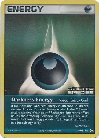 Pokemon | Darkness Energy (103/113) (Stamped) [EX: Delta Species] | The Nerd Merchant