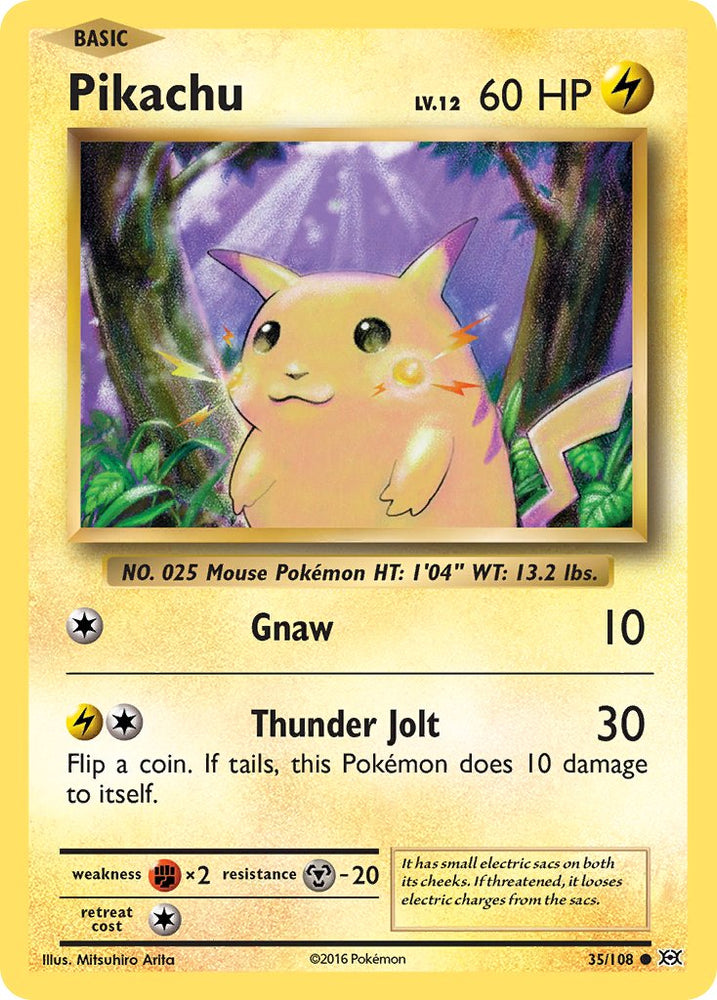 Pokemon | Pikachu (35/108) (Theme Deck Exclusive) (Cracked Ice Holo) [XY: Evolutions] | The Nerd Merchant