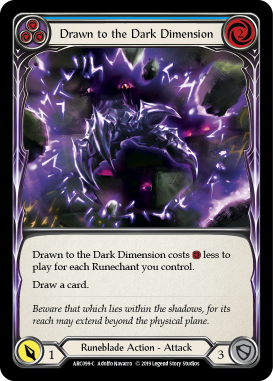 Flesh and Blood TCG | Drawn to the Dark Dimension (Blue) [ARC099-C] (Arcane Rising)  1st Edition Rainbow Foil | The Nerd Merchant