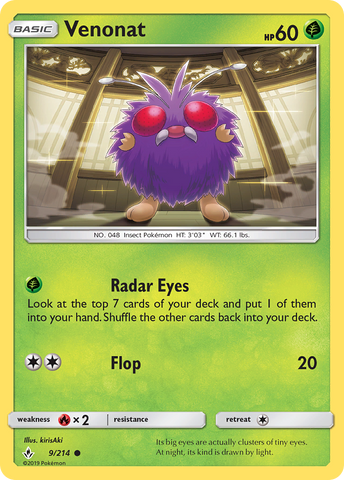 Pokemon | Venonat (9/214) [Sun & Moon: Unbroken Bonds] | The Nerd Merchant