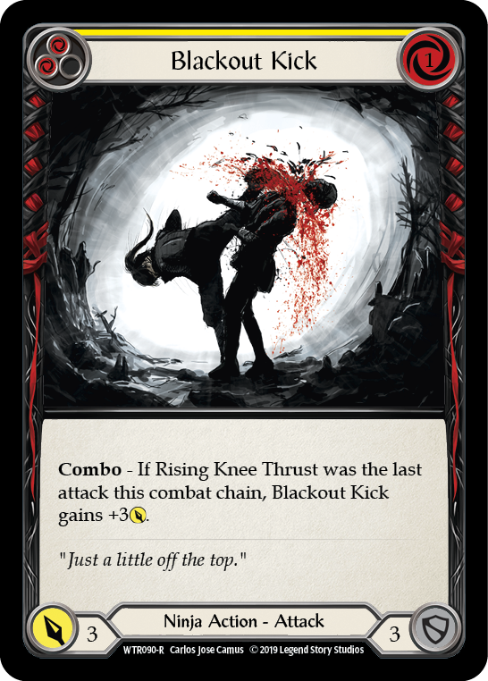 Flesh and Blood TCG | Blackout Kick (Yellow) [WTR090-R] (Welcome to Rathe)  Alpha Print Normal | The Nerd Merchant