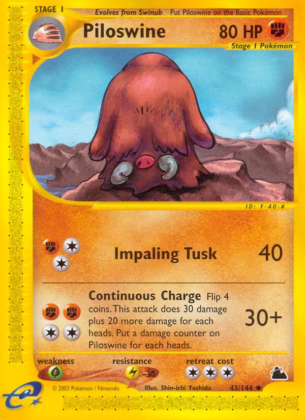 Pokemon | Piloswine (43/144) [Skyridge] | The Nerd Merchant