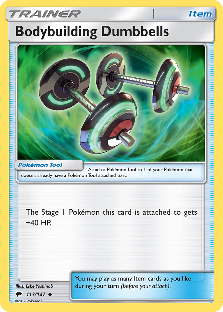 Pokemon | Bodybuilding Dumbbells (113/147) [Sun & Moon: Burning Shadows] | The Nerd Merchant