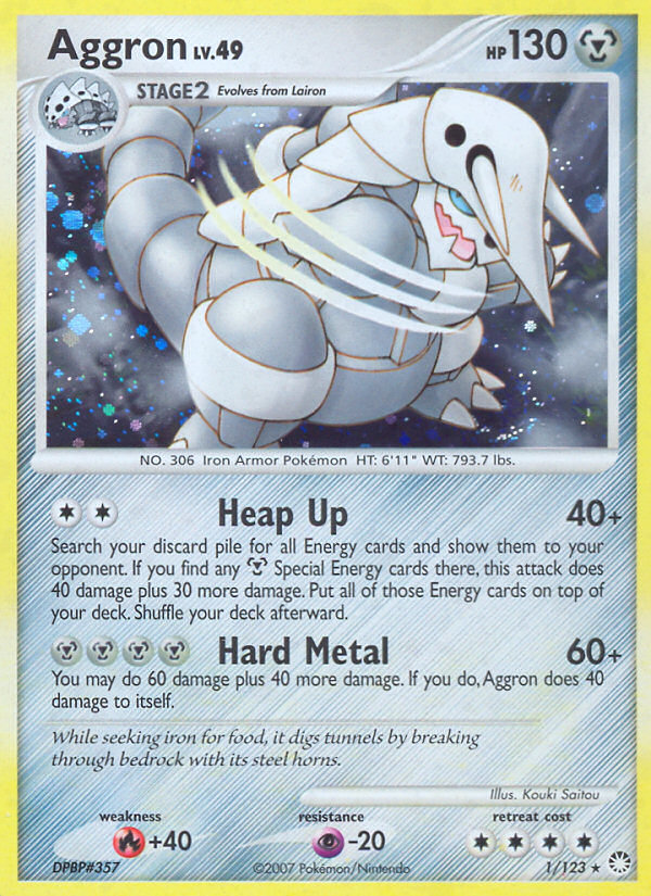 Pokemon | Aggron (1/123) [Diamond & Pearl: Mysterious Treasures] | The Nerd Merchant