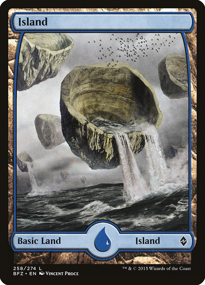 Magic | Island (258) (Full Art) [Battle for Zendikar] | The Nerd Merchant