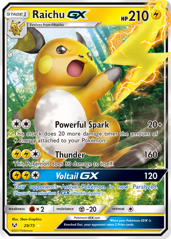 Pokemon | Raichu GX (29/73) [Sun & Moon: Shining Legends] | The Nerd Merchant