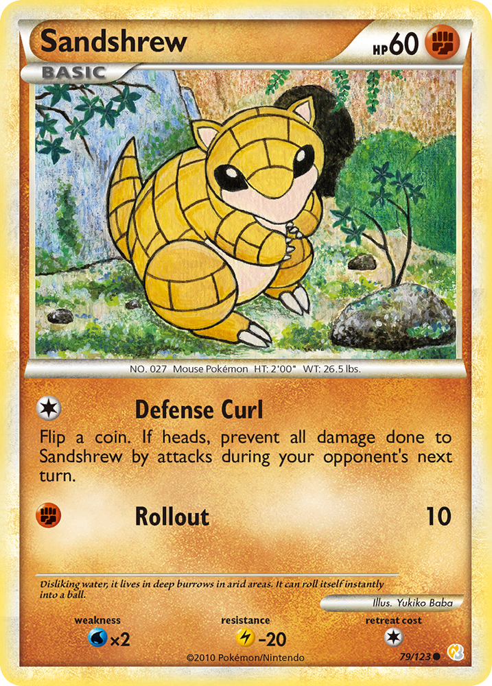 Pokemon | Sandshrew (79/123) [HeartGold & SoulSilver: Base Set] | The Nerd Merchant