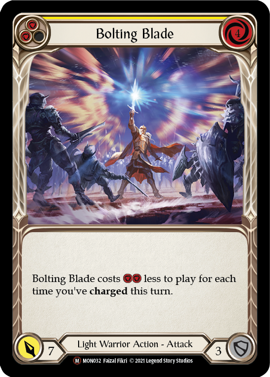 Flesh and Blood TCG | Bolting Blade [U-MON032-RF] (Monarch Unlimited)  Unlimited Rainbow Foil | The Nerd Merchant