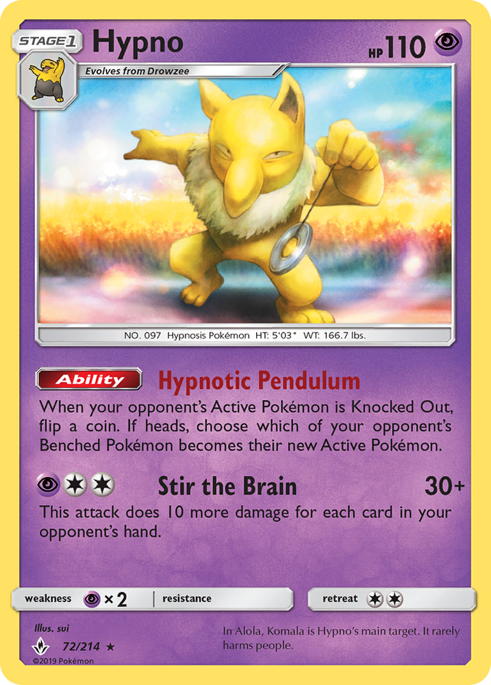 Pokemon | Hypno (72/214) [Sun & Moon: Unbroken Bonds] | The Nerd Merchant