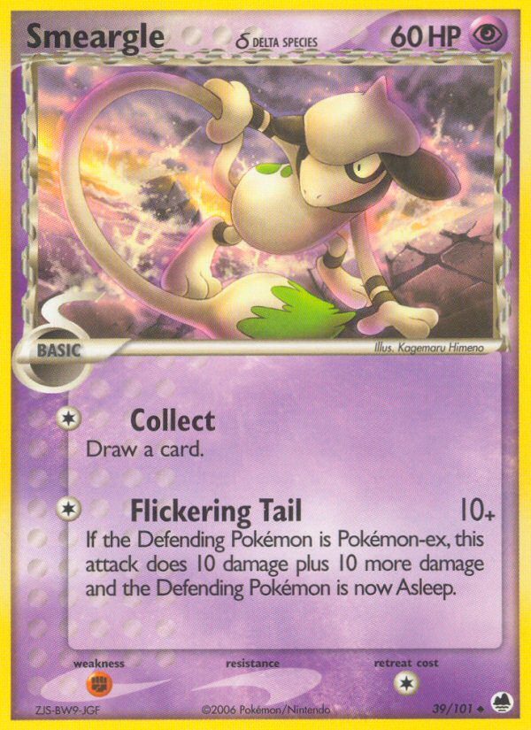Pokemon | Smeargle (39/101) (Delta Species) [EX: Dragon Frontiers] | The Nerd Merchant