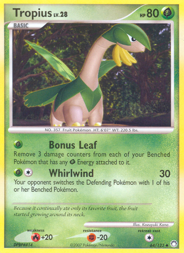 Pokemon | Tropius (64/123) [Diamond & Pearl: Mysterious Treasures] | The Nerd Merchant