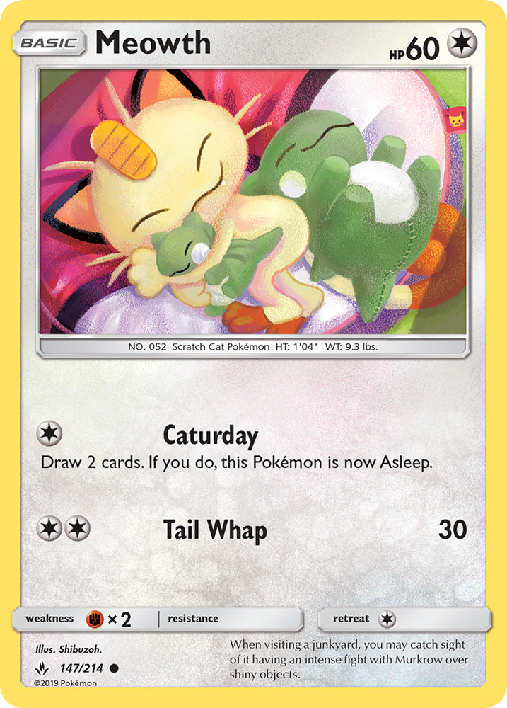 Pokemon | Meowth (147/214) [Sun & Moon: Unbroken Bonds] | The Nerd Merchant