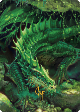 Magic | Lurking Green Dragon Art Card (Gold-Stamped Signature) [Commander Legends: Battle for Baldur's Gate Art Series] | The Nerd Merchant