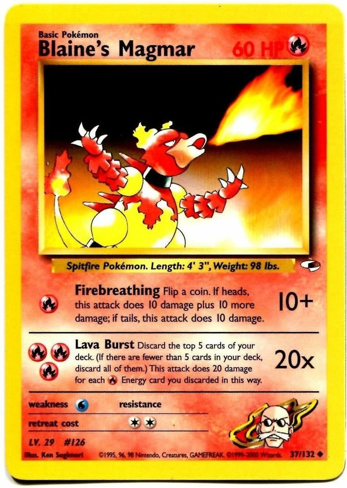 Pokemon | Blaine's Magmar (37/132) [Gym Heroes Unlimited] | The Nerd Merchant