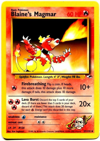 Pokemon | Blaine's Magmar (37/132) [Gym Heroes Unlimited] | The Nerd Merchant