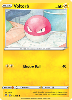 Pokemon | Voltorb (045/185) [Sword & Shield: Vivid Voltage] | The Nerd Merchant