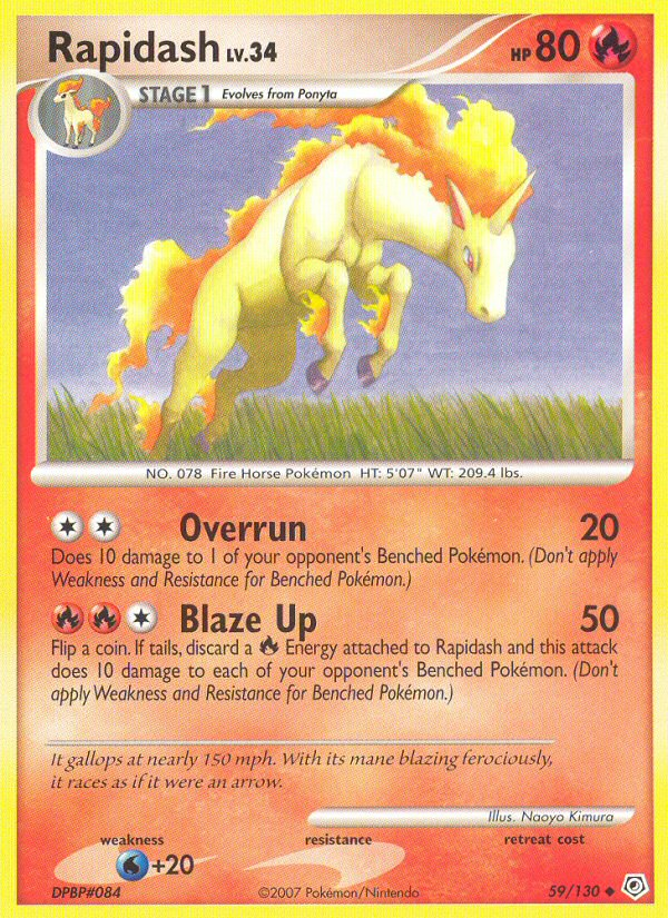 Pokemon | Rapidash (59/130) [Diamond & Pearl: Base Set] | The Nerd Merchant