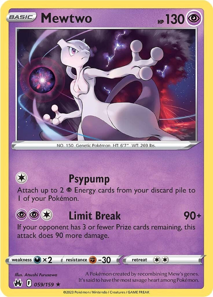 Pokemon | Mewtwo (059/159) [Sword & Shield: Crown Zenith] | The Nerd Merchant