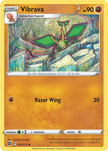 Pokemon | Vibrava (075/172) [Sword & Shield: Brilliant Stars] | The Nerd Merchant
