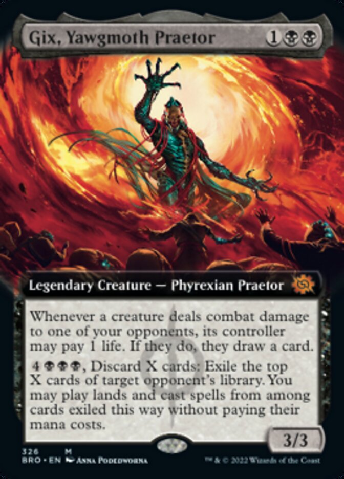 Magic | Gix, Yawgmoth Praetor (Extended Art) [The Brothers' War] | The Nerd Merchant