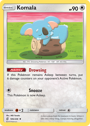 Pokemon | Komala (185/236) [Sun & Moon: Unified Minds] | The Nerd Merchant
