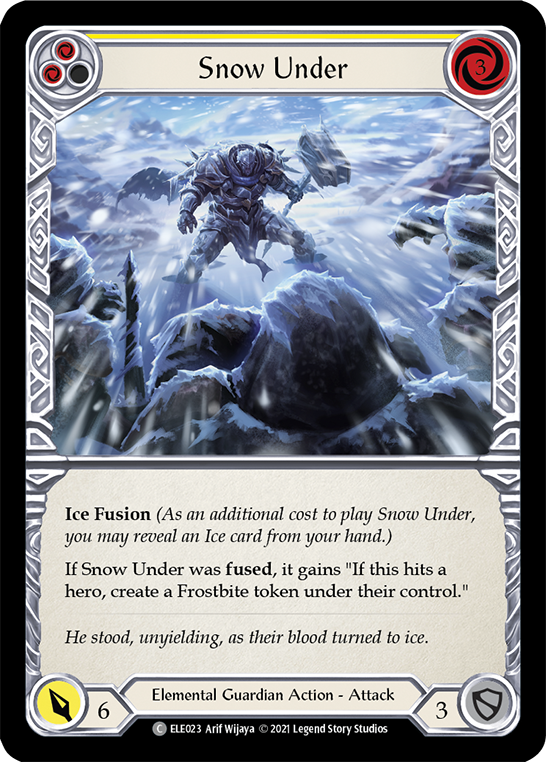 Flesh and Blood TCG | Snow Under (Yellow) [ELE023] (Tales of Aria)  1st Edition Rainbow Foil | The Nerd Merchant