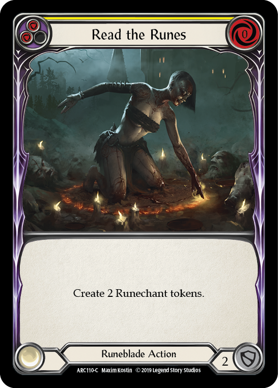 Flesh and Blood TCG | Read the Runes (Yellow) [ARC110-C] (Arcane Rising)  1st Edition Rainbow Foil | The Nerd Merchant