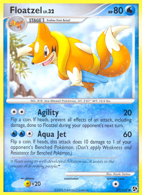 Pokemon | Floatzel (37/106) [Diamond & Pearl: Great Encounters] | The Nerd Merchant