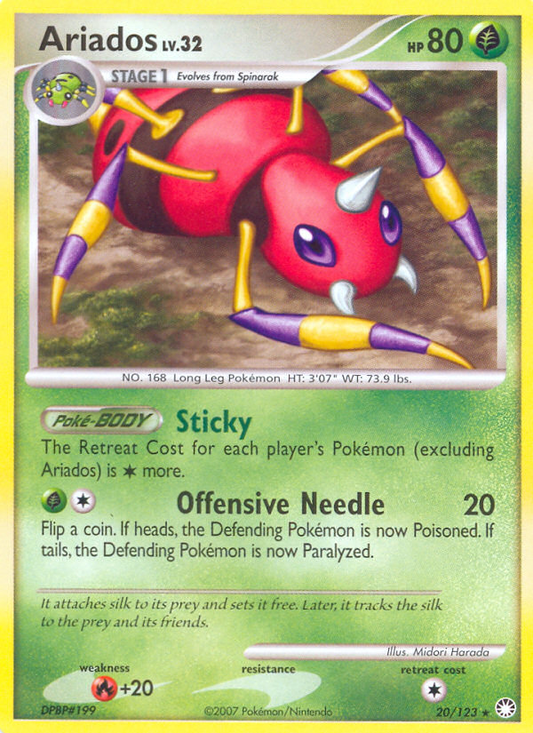 Pokemon | Ariados (20/123) [Diamond & Pearl: Mysterious Treasures] | The Nerd Merchant