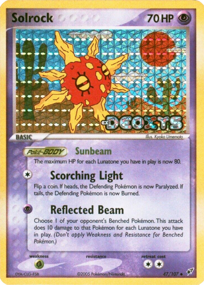 Pokemon | Solrock (47/107) (Stamped) [EX: Deoxys] | The Nerd Merchant