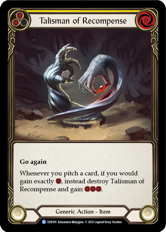 Flesh and Blood TCG | Talisman of Recompense [EVR191] (Everfest)  1st Edition Cold Foil | The Nerd Merchant
