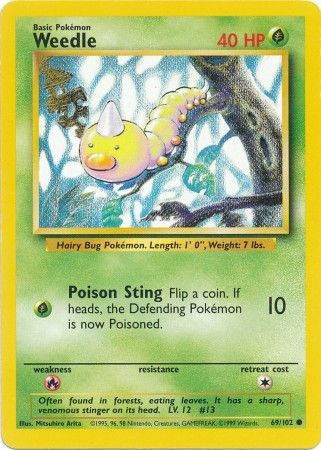 Pokemon | Weedle (69/102) [Base Set Unlimited] | The Nerd Merchant