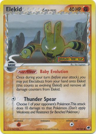 Pokemon | Elekid (48/101) (Delta Species) (Stamped) [EX: Dragon Frontiers] | The Nerd Merchant