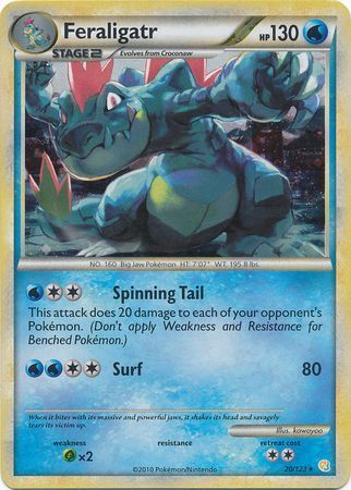 Pokemon | Feraligatr (20/123) (Cracked Ice Holo) [HeartGold & SoulSilver: Base Set] | The Nerd Merchant