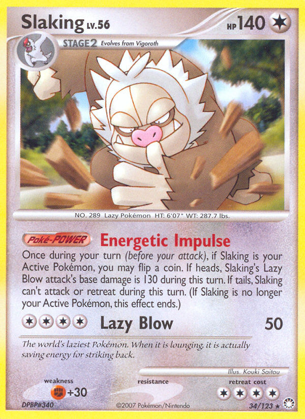 Pokemon | Slaking (34/123) [Diamond & Pearl: Mysterious Treasures] | The Nerd Merchant