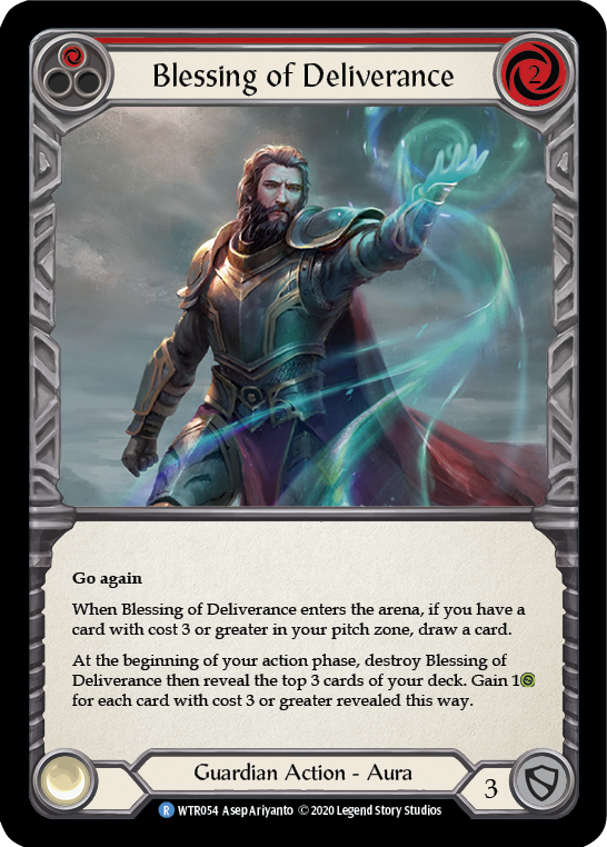 Flesh and Blood TCG | Blessing of Deliverance (Red) [U-WTR054] (Welcome to Rathe Unlimited)  Unlimited Rainbow Foil | The Nerd Merchant