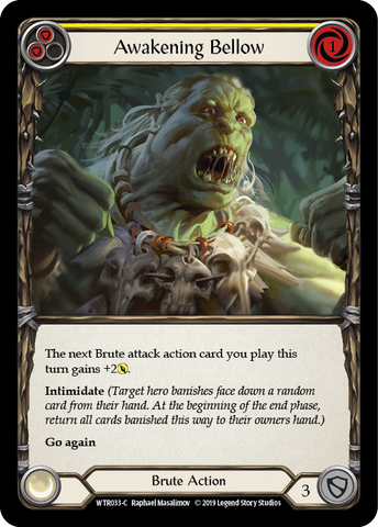 Flesh and Blood TCG | Awakening Bellow (Yellow) [WTR033-C] (Welcome to Rathe)  Alpha Print Rainbow Foil | The Nerd Merchant