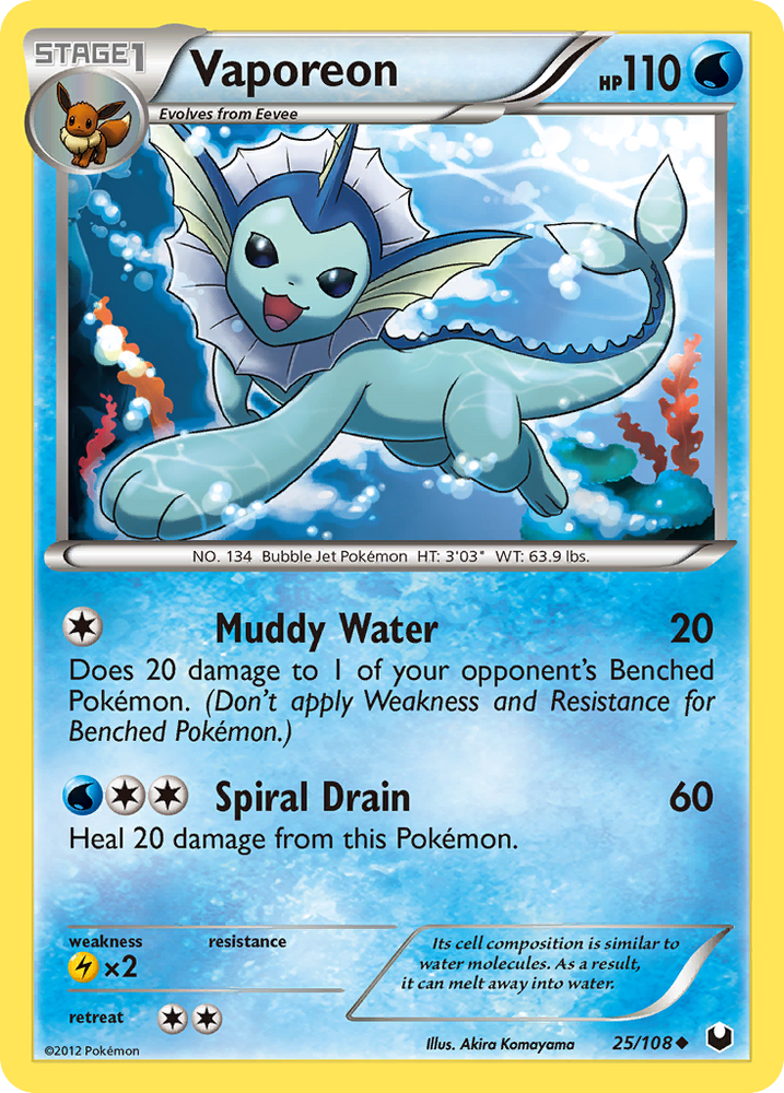 Pokemon | Vaporeon (25/108) [Black & White: Dark Explorers] | The Nerd Merchant