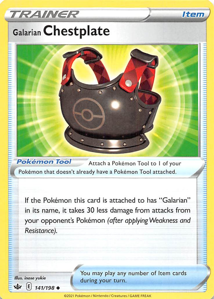 Pokemon | Galarian Chestplate (141/198) [Sword & Shield: Chilling Reign] | The Nerd Merchant