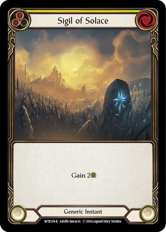 Flesh and Blood TCG | Sigil of Solace (Yellow) [WTR174-R] (Welcome to Rathe)  Alpha Print Normal | The Nerd Merchant